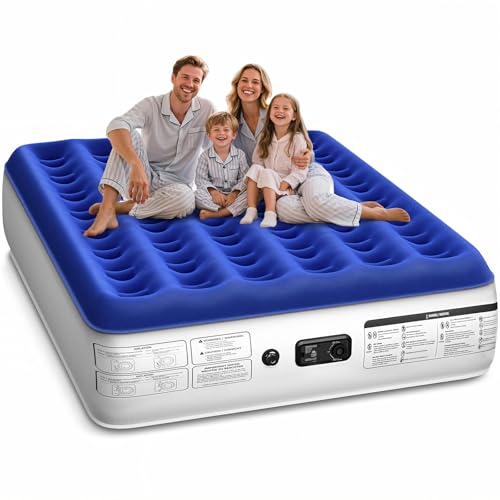 Xsleep Queen Air Mattress with Built in Pump Luxurious Comfort Raised
