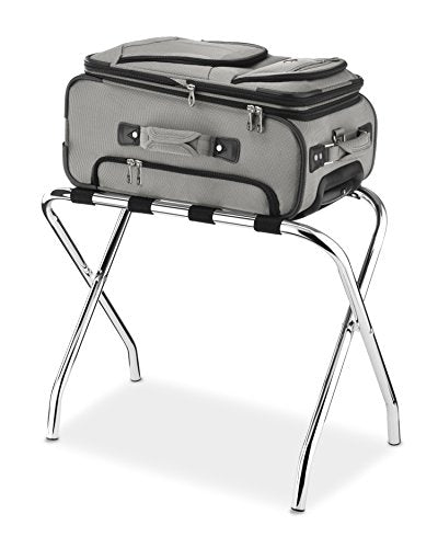 Whitmor Chrome Luggage Rack - Foldable Commercial Quality
