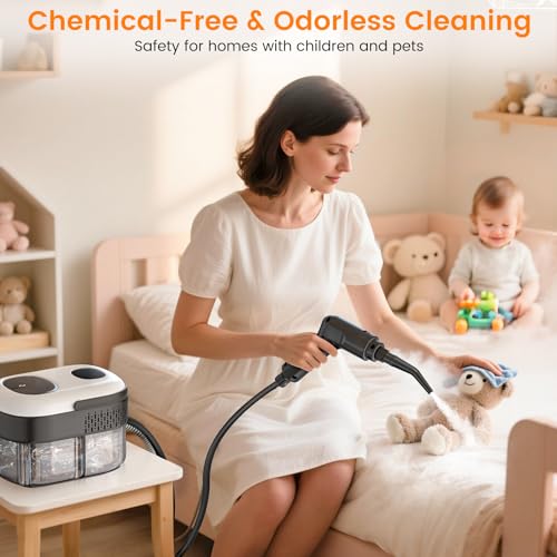 Handheld Steam Cleaner for Home White - 3-Level Power Deep Cleaning