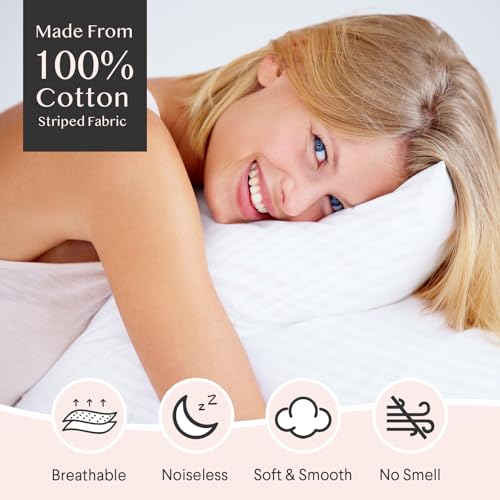 King Size Cotton Pillow Protectors 600TC Set of 4 - White, Breathable & Durable