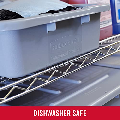 Rubbermaid Commercial 7-Gallon Undivided Bus Utility Storage Box - Gray