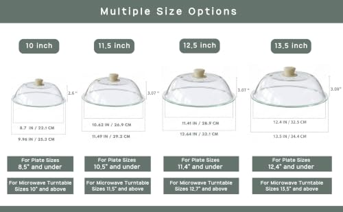 OEC 11.5 Inch Lightweight Tempered Glass Microwave Splatter Cover - Durable & Food Safe