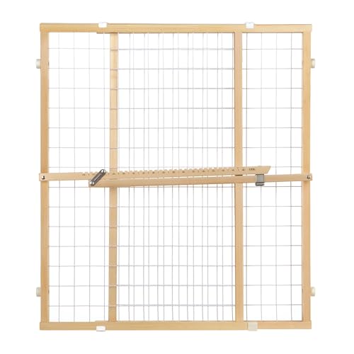 Extra-Wide Wooden Baby Gate - Pressure Mounted Child Safety Gate for Doorways - Adjustable 29.5-50 Inches Wide - 31 Inches Tall - Baby Gate