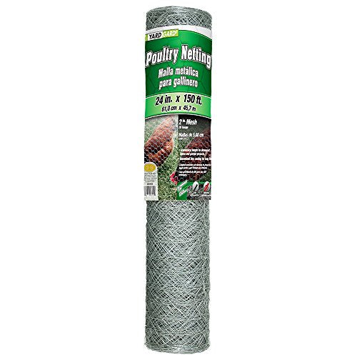 YARDGARD 2 Inch Galvanized Steel Poultry Netting - 24in x 150ft Bird & Small Animal Fence