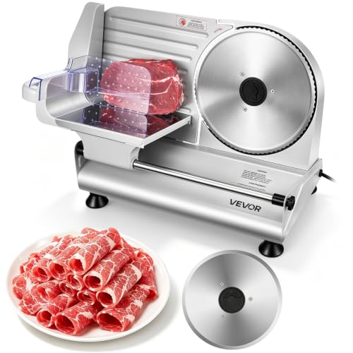 VEVOR 8.6 Inch Electric Meat Slicer with Dual SUS420 Blades, Adjustable Thickness