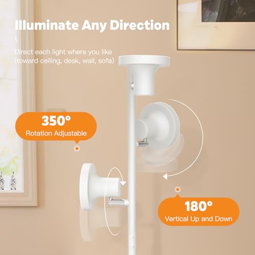 SIBRILLE White 36W Dimmable LED Tree Floor Lamp with Remote & Touch Control
