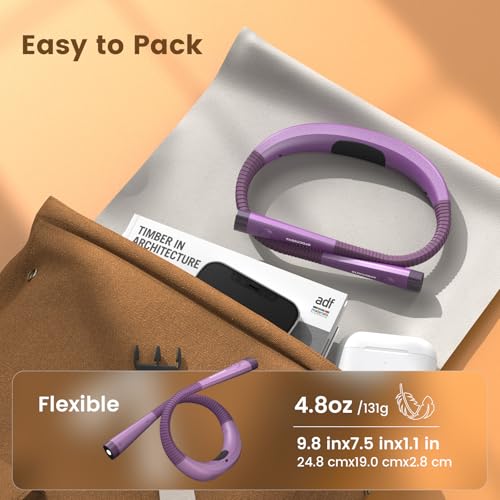 Glocusent Rechargeable LED Neck Reading Light - Purple, Medium, 80-Hour Battery