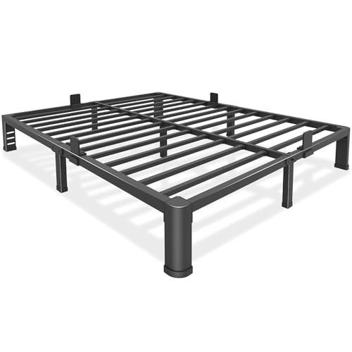 King Bed Frame 10 Inch Low Profile Heavy Duty Metal Platform No Box Spring Needed - Black - Variation of THIS listing
