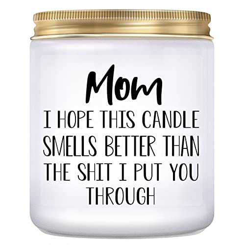 Funny Mom Candle – Lavender Scent Gift from Daughter or Son, 7 oz Soy Wax Jar