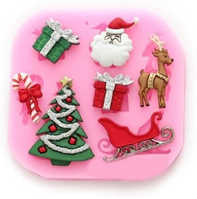 Longzang Christmas Peach Silicone Mini Cake & Fondant Mold Pack of 3 - Holiday Gummy, Chocolate, Sugar Decorations F533-F534-F535