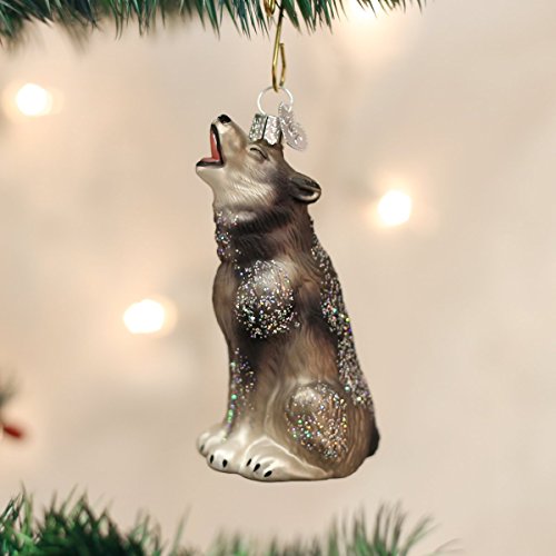 Old World Christmas Howling Wolf Glass Ornament for Tree – Wolf Variation