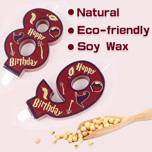Magic Wizard Theme Birthday Candles Number 10,Cake Topper Decorations Wizard School Party for 10 Years Old Boys Girls Kids Favors Supplies Decorations