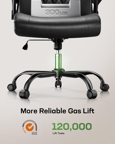 Marsail Black Executive Office Chair with Flip-up Armrests, Ergonomic Height-Adjustable Swivel Desk Chair