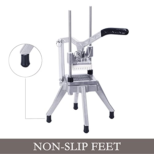 RISMANOR Commercial Vegetable & Fruit Chopper with 4 Blade Sizes, Stainless Steel Kitchen Slicer for Tomato Potato Onion