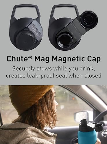 32 Ounces Black Vacuum Insulated Stainless Steel Water Bottle with Magnetic Leak‑Resistant Cap