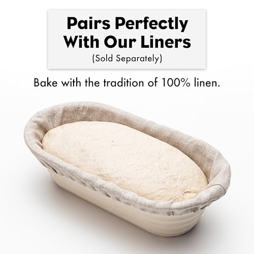 Brod & Taylor 2-Pack Bamboo & Sugarcane Proofing Baskets for Sourdough & Artisan Bread – 10” Batard Banneton Set