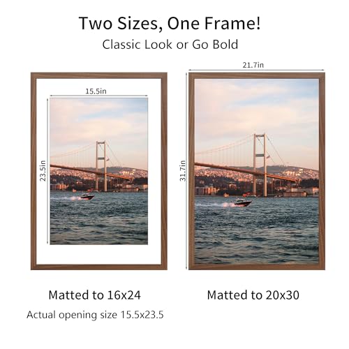 YESKAY 20x30 Brown Picture Frame Set of 3 - Wall Display for Photos and Posters