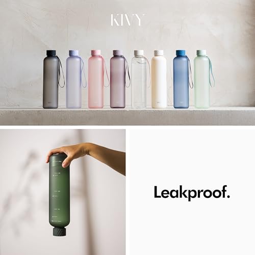 Dark Green 32oz Slim Water Bottle - Tritan, BPA-Free, Shatterproof, Dishwasher Safe