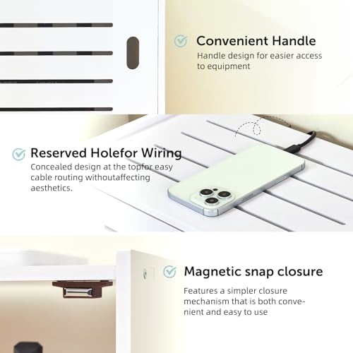 WiFi Router Storage Cabinet with Cable Management and Ventilation