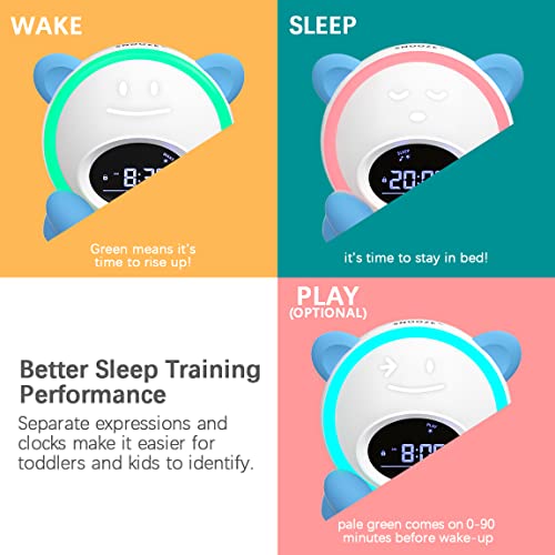 Windflyer Kids OK to Wake Clock with Night Light & Sound - Blue