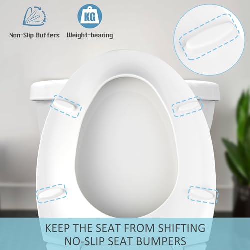 Heavy Duty Elongated Toilet Seat with Soft Close Hinges - Compatible with TOTO