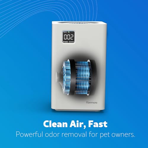 Kenmore White Air Purifier for 1200 Sq.Ft. H13 HEPA Filter Bedroom Living Room