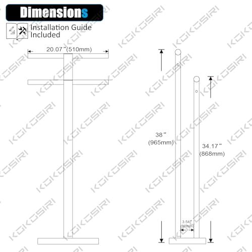 Standing Towel Rack with Marble Base - 2-Tier Bathroom Towel Holder - Champagne Bronze