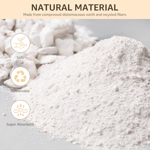 Yolife Large Diatomaceous Earth Bath Mat 32x20 Inches Non-Slip Quick Dry White Grey