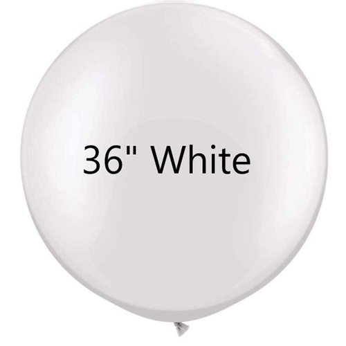 36 inch White Latex Balloons Large Round Balloon for Birthday Wedding Party Decorations,6 pcs