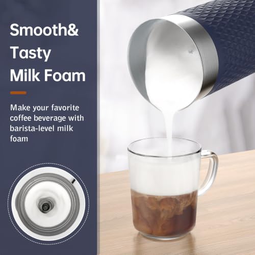 SIMPLETASTE 4-in-1 Electric Milk Frother & Steamer - Navy