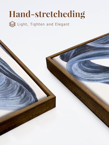 Cobalt Blue Modern Abstract Wall Art 24x36 Inches 2 Panels - Zessonic