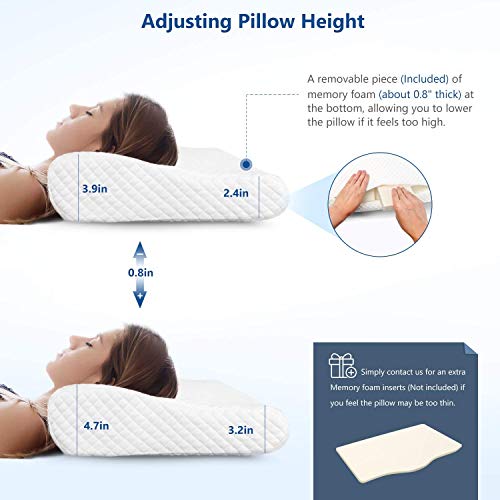 ZAMAT Memory Foam Pillow for Neck Pain Relief, Adjustable Orthopedic