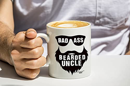 Funny Bearded Uncle Coffee Mug - Novelty Dad Brother Christmas Gift
