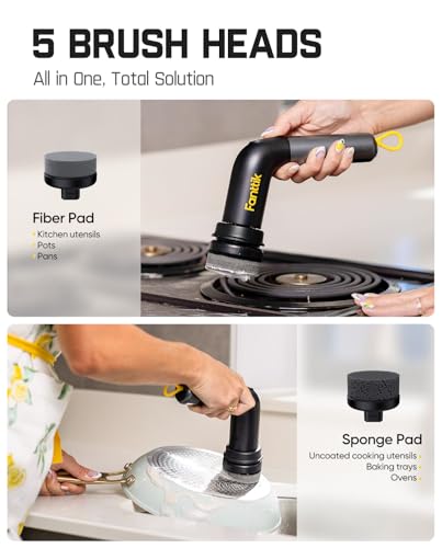 Fanttik G9 Handheld Cordless Electric Spin Scrubber - Black for Kitchen Cleaning