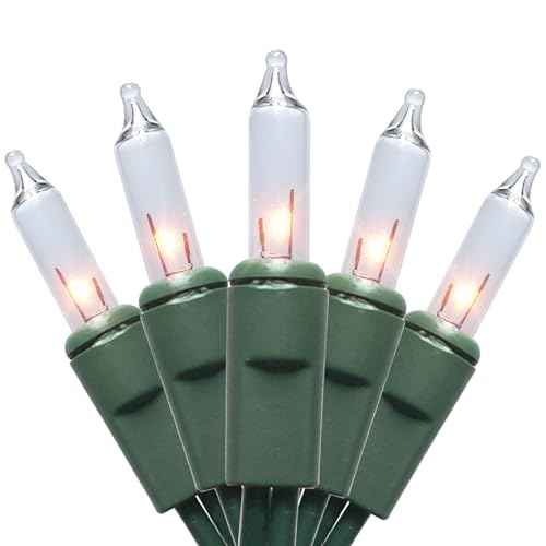MULTI-SPARKING Clear Christmas Lights 35 Count - Incandescent Warm White Mini String Lights for Indoor/Outdoor Holiday Christmas Decorations, 8.5 Feet Green Wire, Connectable