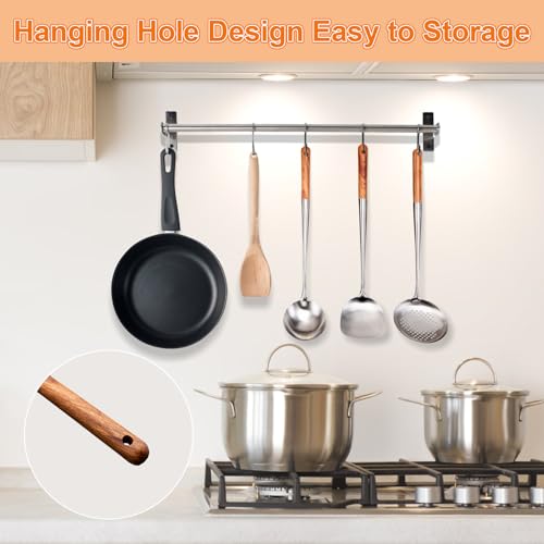 17-Inch Stainless Steel Wok Spatula and Ladle Set - 3-Piece Kitchen Utensil Set