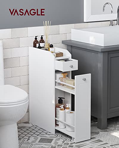VASAGLE Cloud White Small Bathroom Storage Cabinet with Slide-Out Drawers
