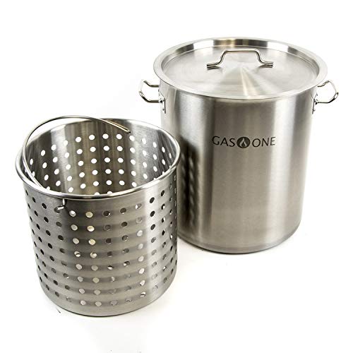 32 Quart Stainless Steel Turkey Fryer Pot with Basket - Deep Fry, Steam & Boiling