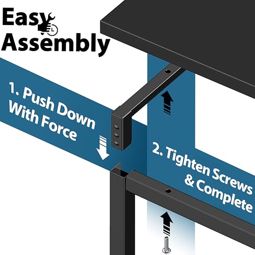 SHW Mission 32-Inch Black Home Office Computer Desk - Space-Saving Study Table