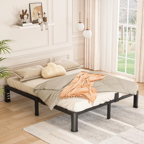 King Bed Frame 10 Inch Low Profile Heavy Duty Metal Platform No Box Spring Needed - Black - Variation of THIS listing