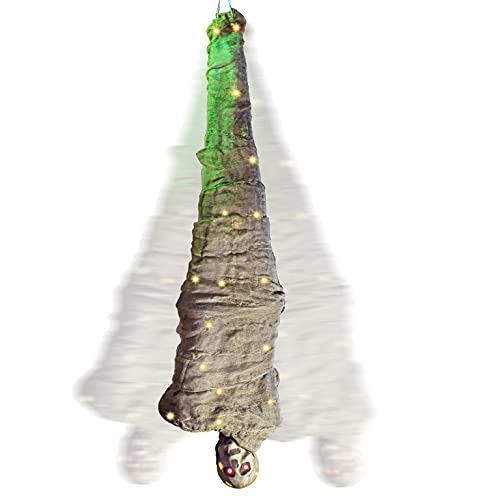 Halloween Hanging Corpse Decoration - 65-Inch Spooky Animated Dead Body Prop with Lights & Sound
