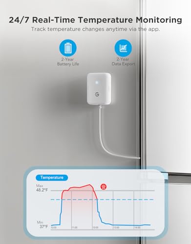 GoveeLife WiFi Refrigerator Thermometer Sensor with Alarm & Gateway - 2 Pack BT Variant