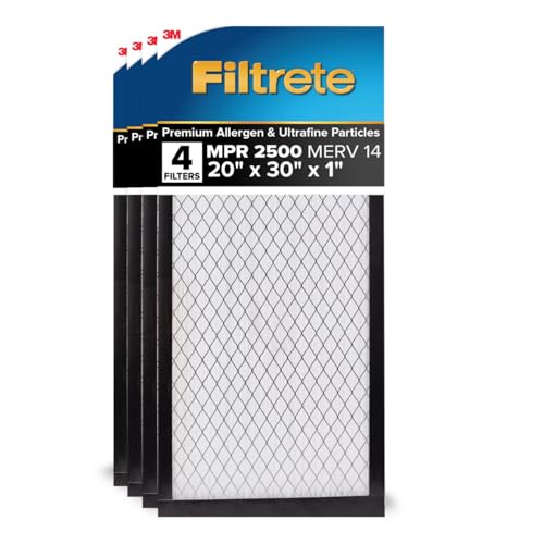 Filtrete 20x30x1 MERV 14 Air Filter - 4 Pack, MPR 2500 HVAC Replacement