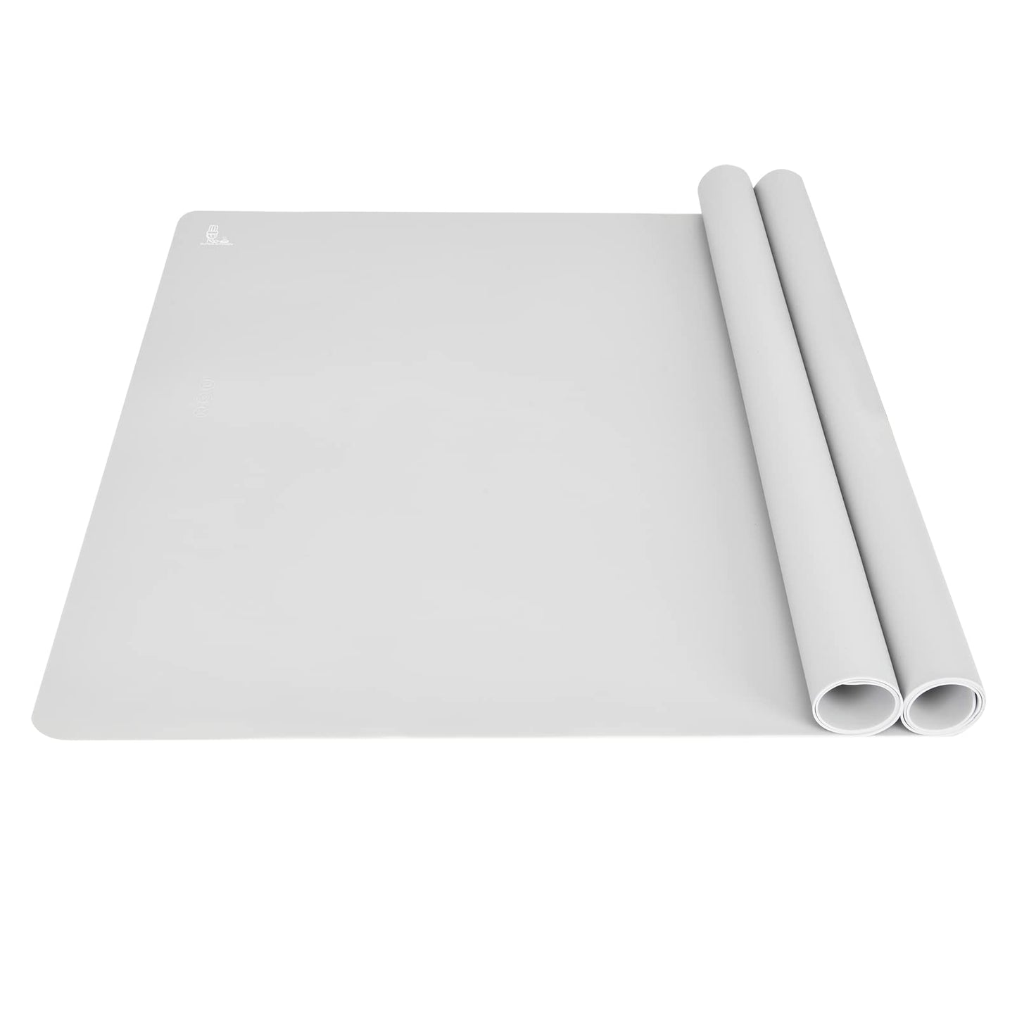 Thick Silicone Counter Mat Large Set of 2, Heat Resistant Pad for Kitchen Table/Countertop Protector/Non Stick Pastry Baking Placemats, Silicone Mat for Crafts Kids (20×28, Translucent)