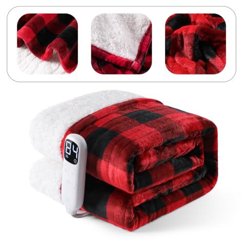 Dowin Red Full Electric Blanket 72x84 Heated Throw - Christmas Gift