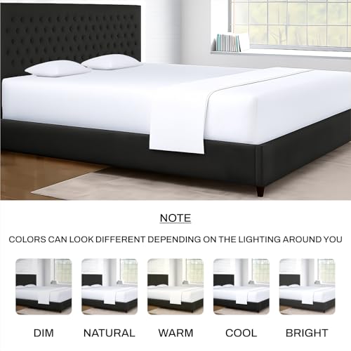 White 108x108 Inch Egyptian Cotton Alaskan King Sheet Set - Deep Pocket 18" - Ultra Soft Hotel Quality Bedding - Variation 01