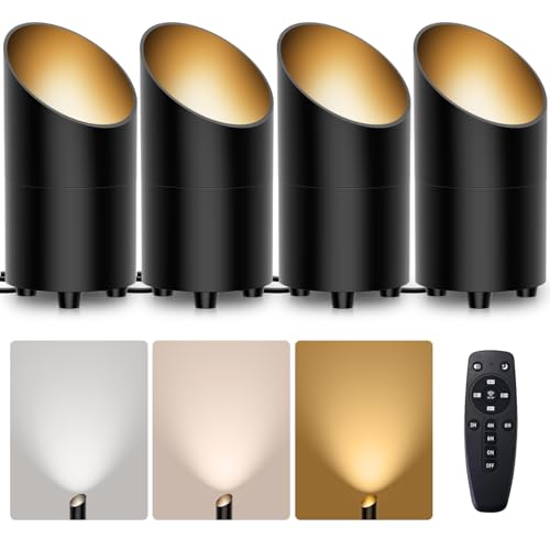Onforu 4 Pack 7W Floor Uplights Indoor with Remote & Foot Switch, 2700-6500K Dimmable Warm White Spot Lights