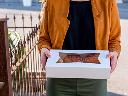 White Bakery Boxes with Tuck-in Lid, 10x14x4 Inches, 100 Pack