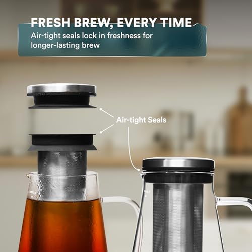 Airtight Cold Brew Coffee Maker 1.5L with Tea Infuser - 51 Ounces