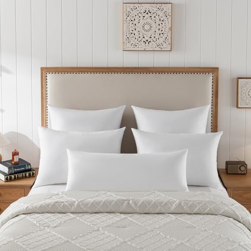 Basic Home 28x28 Hotel-Style Goose Feather Down Euro Pillow Insert - Plush, Odorless, Supportive Cushion for Sofa & Bed
